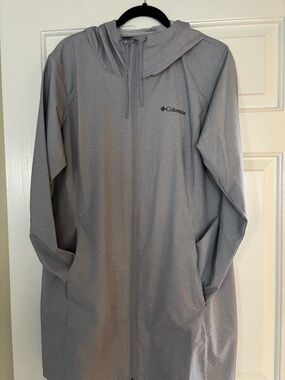 Columbia Light Gray Full-Zip Hooded Jacket